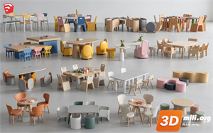 Kid's table and chairs Skp Files 